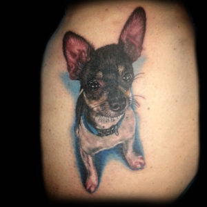 chihuahua 3d tattoo color