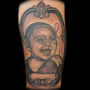granddaughter portrait tattoo frame