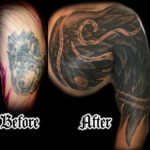 Wing cover-up tattoo