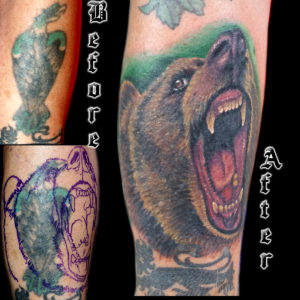 color bear cover up tattoo