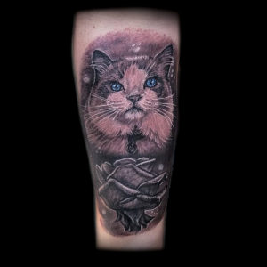 cat realistic tattoo