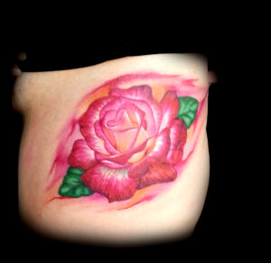 realistic rose tattoo