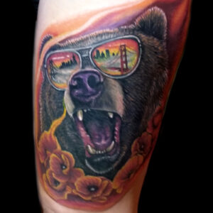 realistic bear tattoo